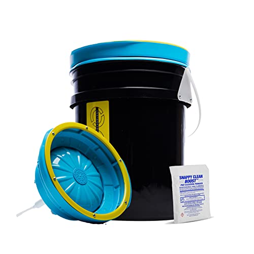 System 4000 Polishing Pad Washer – Pure Flo Cleaning Bucket System w/Controlled Pump & Removable Basin - Wool & Foam Pad Cleaner for 3-7" Pads - Compatible w/Cleaning Accessories Like Mitts & More