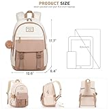 WINDARS School Backpack for Teen Girls, Cute College Backpacks for Women Students Aesthetic Bookbag Large 15.6 Inch Laptop Bag Middle School Travel Back Pack (Khaki Beige)