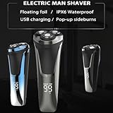 Generic Snap Buy Electric Razor 4D Rotary Pro for Men, Blue, Rechargeable, Wet & Dry Shaving, Minimalist Style