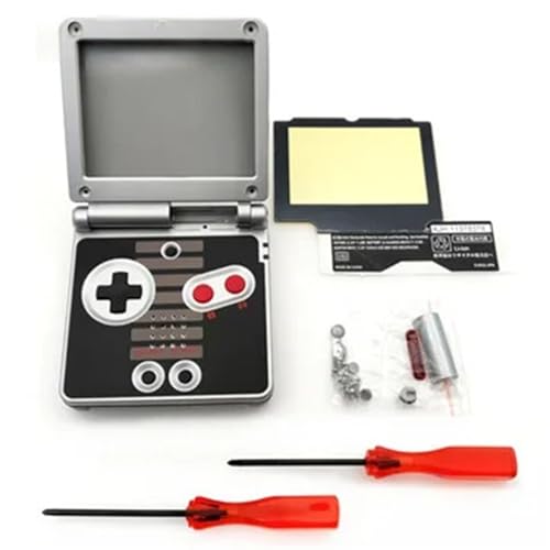 Replacement Housing Shell Case Cover with Screws, for GameBoy, for Advance SP, for GBA SP, Classic NES Limited Edition(With black screen)