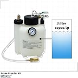 AGM Products 3L Capacity Profesional Pressure Brake Bleeder Kit w/ 1L Catch Bottle. Works with Air Compressors. Works With ABS and Traction Control. Easy 1 Person Brake Bleed Kit