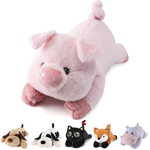 meowtastic Pig Weighted Stuffed Animals - 28 Inch 5.0 Pounds Weighted Plush Pig Stuffed Animals - Large Stuffed Pig Weighted Plush Pillow - Cute Plush Toys Gifts for Kids & Adults (28" 5.0 lbs)