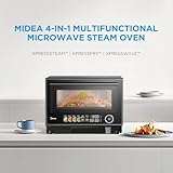 Midea 4-in-1 Multifunctional Microwave Steam Oven, Combo Air Fryer, Steamer & Microwave Oven, 32 Auto Functions, Adjustable Power and Temperature, Color Screen Touch Control, 0.9CU.FT./23L