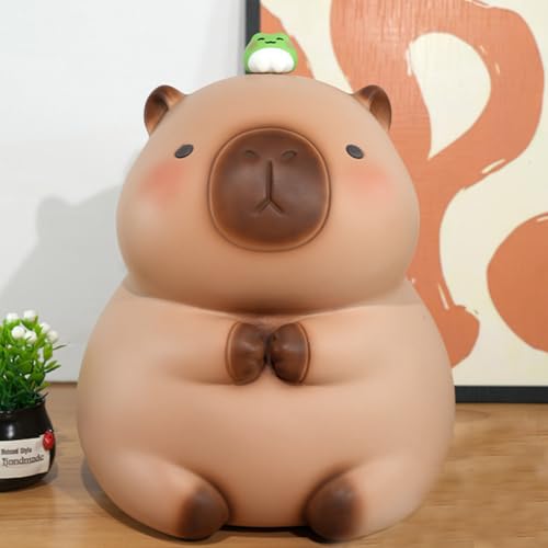 Cute Capybara Piggy Bank Money Box,Novelty Piggy Bank Animal Shaped Money Box for Kids,Unbreakable Saving Coin Box Money Bank for Kid's Girls Boys Christmas Birthday Gift (Frog, Large)