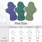 Langsprit Reusable Sanitary Pads for Women, Feminine Pads for Women Regular Absorbency Cotton Washable Cloth Menstrual Pads 6pcs Set with Mini Wet Bag Leakfree and Periods (Medium)