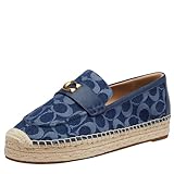 Coach Women's Camilla Signature C Espadrille Loafer, Charcoal/Black, 7.5
