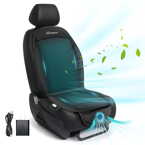 Snailax Cooling Seat Cover for Car, Cooling Car Seat Cushion, Cooling Seat Pad with 3 Adjustable Cooling Air Speeds, Ventilated, Breathable, Universal Fit for Most Cars, SUV, Truck, USB Charging
