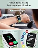 Smartwatch for Men Women, Alexa Built-in, 1.8" Fitness Tracker, IP68 Waterproof Smartwatch for Android & iPhone with Bluetooth Call (Answer/Make), Heart Rate/SpO2/Sleep Monitor/Pedometer, Green