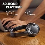 Soundcore Anker Life Q20 Hybrid Active Noise Cancelling Headphones, Wireless Over Ear Bluetooth Headphones, 60H Playtime, Hi-Res Audio, Deep Bass, Memory Foam Ear Cups, Travel, Office, USB-C Charging