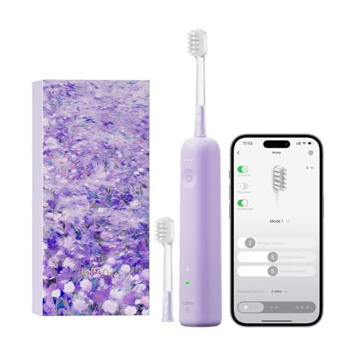 Laifen Wave Special Electric Toothbrush, New 2025 Version Oscillation & Vibration Sonic Electric Toothbrush for Adults with App, 2 Brush Heads, IP68 Waterproof Travel-Friendly (Misty Lavender)