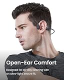 SHOKZ OpenRun - Open-Ear Bluetooth Bone Conduction Sport Headphones, Sweat Resistant Wireless Earphones for Workouts and Running, Built-in Mic, with Hair Band, Black