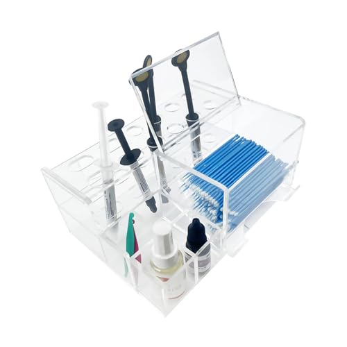 Dental Syringe Acrylic Organizer, YOUYA DENTAL Multi-Function Acrylic Dental Composite Organizer Transparent Resin Holder Applicator for Resin Adhesive Syringes Brush Dispenser Placement Rack Tool