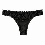 2Pcs Women's Silk Briefs Mulberry Silk Thongs G-Strings Thongs Girls Sexy Bikinis (E,XXL)