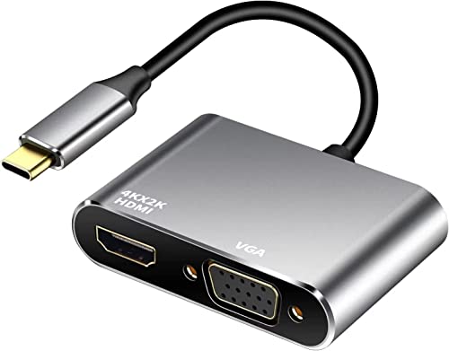 USB to HDMI Adapter USB C to VGA Converter Computer to Dual Monitor Connector Thunderbolt 3 Compatible for MacBook Pro, iPad Pro/Air, XPS 13/15, Surface Pro, Galaxy S24/S23, More