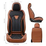 FLORICH Leather Seat Covers, Seat Covers Full Set, Car Seat Protectors 5 Seats,Automotive Seat Covers Fit for Most Cars Trucks-Brown&Black