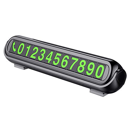 ihreesy Luminous Car Parking Phone Number Plate,Digital Phone Number Card Car Interior Dashboard Accessories Universal Temporary Parking Card,Black