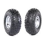 CWTD 145/70-6 Go Kart Racing Tires - 6 Inch Tubeless Wheels with 3 Stud Hubs and Front Steering Knuckle for Karting, ATV, Quad, Buggy, Go Kart, Mini Bike, Drift Trike, and 4 Wheelers