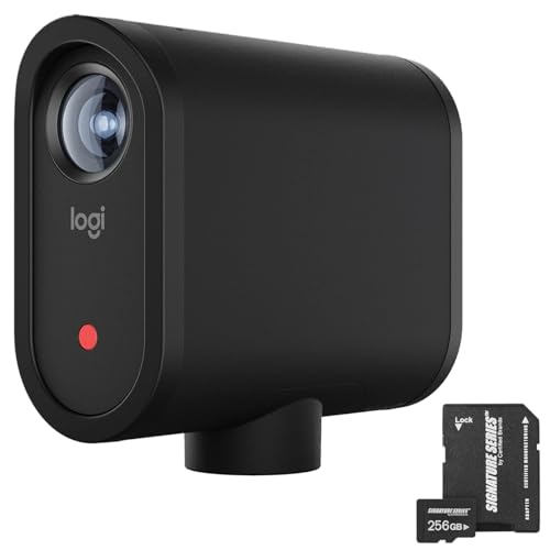 Logitech for Creators Mevo Start Wireless Live Streaming Camera | 1080p HD Video with App Control, Stream via LTE or WiFi, Multicam Compatible | Signature Series 256GB Micro SDXC Card - 1 Pack
