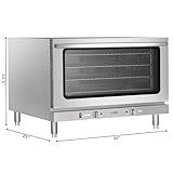 KoolMore 32 in. Commercial Countertop Convection Oven, Holds Full Size Pans, 4 Racks and 3500W of Power, 240V in Stainless-Steel, ETL Listed for Safety and Sanitation (KM-CTCO-44)