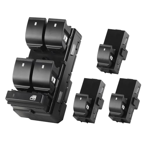 Power Window Switch Driver Side & Passenger Window Switch for 2007-2013 Chevy Silverado GMC Sierra 1500 2500 3500, 2009-2017 Traverse Acadia, 2008-2011 HHR Door Lock Switch Button, 20945129, 25789692