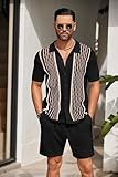 COOFANDY Men's 2 Pieces Short Set Short Sleeve Vintage Button Down Shirts and Summer Pants Casual Beach Outfits