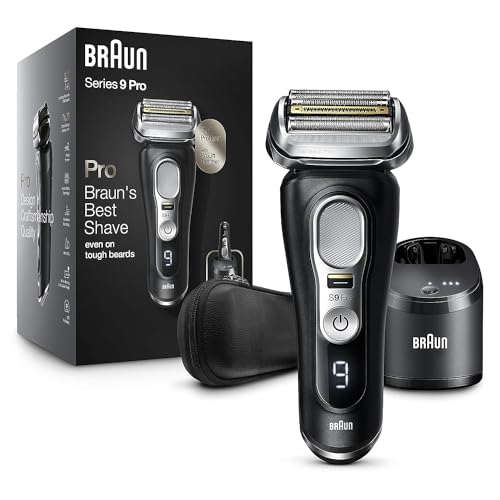 Braun Electric Razor,Waterproof Foil Shaver for Men,Series 9 Pro 9460cc,Wet & Dry Shave,w/ProLift Beard Trimmer for Grooming,5-in-1 Cleaning & Charging SmartCare Center, Head Shavers for Bald Men