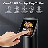 KitchenBoss WIFI Sous Vide Cooker: Ultra-Quiet Sous-vide Cooking Machine 1100 Watts Stainless Steel Immersion Circulator for Kitchen with TFT Preset Recipes, Black