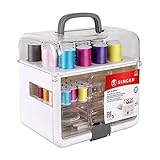 Singer Sew-It-Goes, 224 Piece - Sewing Kit & Craft Organizer - Sewing Case Storage with Machine Sewing Thread, White