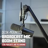 Gator Frameworks Deluxe Desk-Mounted Broadcast Microphone Boom Stand For Podcasts & Recording, Integrated XLR Cable; (GFWBCBM3000)