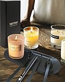 YOUTUOY 5 in1 Candle Accessory Set with Rechargeable Candle Lighter, Candle Wick Trimmer, Candle Wick Snuffer, Candle Wick Dipper, Storage Tray Plate, Candle Care Kit (Matte Black)