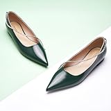 C.Paravano Crystal Chain Flat Shoes Pointed Toe Flats Comfortable Party Dressy Flats for Women Designer Shoes Women's Flats(Size 8,Green)