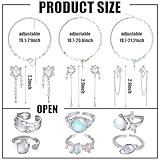 Tondiamo 12 Pcs Y2k Necklace Jewelry Set Y2k Star Moonstone Accessories Irregular Pendant Earrings Dangling Silver Rings Aesthetic Crystal Jewelry Gifts Indie Punk Rings Adjustable for Women