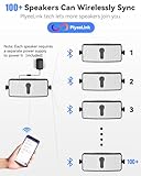 Plyee Audio Bluetooth Outdoor Speaker, IPX5 Waterproof, Wireless Sync with 100 Speakers, Wall-Mount, Compatible with Phone, Computer, Echo Dot, Ideal for Patio, Porch, Garage, Pair (MZ-511)