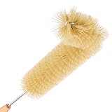 REDECKER Natural Pig Bristle Radiator Brush with Oiled Beechwood Handle, 18-1/2-Inches - Radiator Brushes Cleaning - Radiator Brush Long - Cast Iron Radiator Cleaning Brush - Radiator Cleaning Tool