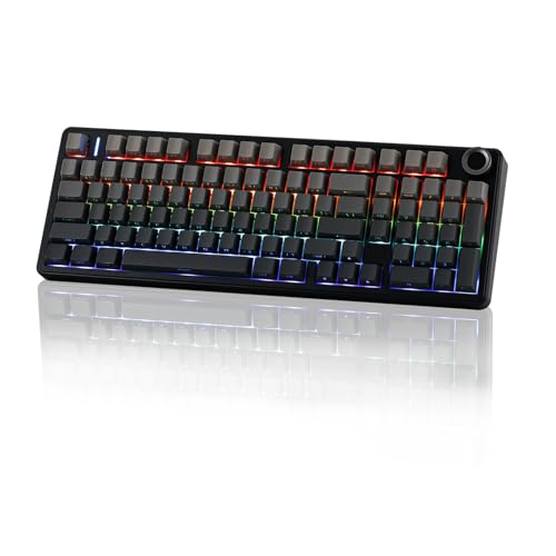 EPOMAKER X Aula F99 PRO Wireless Gaming Keyboard with 8000mAh Battery, Hot Swappable Creamy Keyboard, 2.4GHz/Type-C/BT5.0, NKRO, RGB Backlit for Win/Mac/Gaming (Black Gradient)