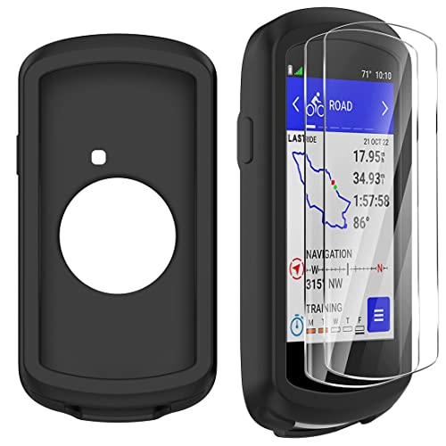 Moorovgi Tempered Glass Screen Protector + Case Compatible with Garmin Edge 1040, Protective Film Screen Protector GPS Bike Computer Accessories for Garmin Edge 1040 (Black)