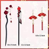 2 PCS Chinese Hair Sticks Retro Hairpins Chinese Classic Hair Chopsticks Handmade Flower Hair Accessories for Women Long Hair