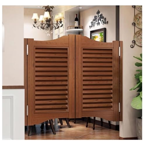 Interior Swinging Doors Saloon Door Wood Cafe Door Swinging Doors，Cafe Door Swinging Door Custom Saloon Bar Swing Half Door ，Interior Solid Wood Swing Doo(Size:W70xH90cm/27.5" x35.4,Color:Brown)