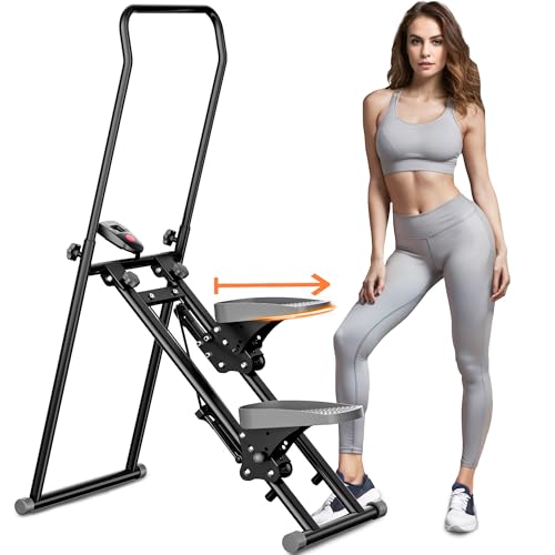 Upgraded Stair Stepper for Home Gym - Full-Body Vertical Climber with Larger Pedals, Adjustable Handlebar, and Compact Folding Design for Cardio Workouts,300LBS Capacity