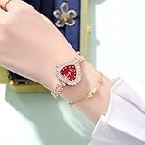 Dacdyi 5Pcs Fashionable Diamond Heart Shaped Women Watch Bracelet Wholesale Watches Flower Analog Quartz Wristwatches