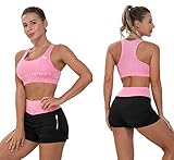 Workout Outfit Set for Women 5 Pieces Yoga Exercise Clothes with Sport Bra Shirt Shorts Leggings Jacket for Her Gift(Pink, S)