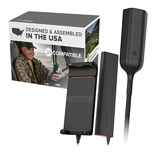 weBoost Drive Sleek OTR - Cell Phone Signal Booster for Trucks | Boosts 5G & 4G LTE for All U.S. Carriers- Verizon, AT&T, T-Mobile | Made in USA | FCC Approved (model 470235) (Renewed)