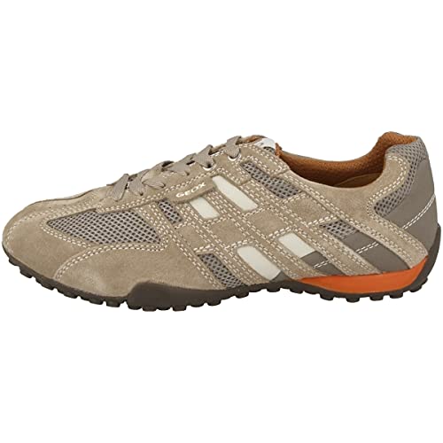 Geox mens Scarpe Da Ginnastica Basse fashion sneakers, Beige/Orange, 12 US