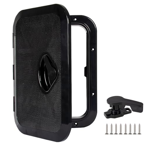 Xztrdi Marine Deck Access Hatch 10.63"×14.76" White/Black Rectangle Boat Hatch & Lid,Boat Deck Hatch Lids (Black)