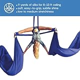 aum active Aerial Silks Starter Kit - Durable 9 Yards of Aerial Yoga Hammock with Hardware & Guide - Aerial Swing for Acrobatic Flying Yoga & All Levels (Aerial Rigging Point Up to 13ft)