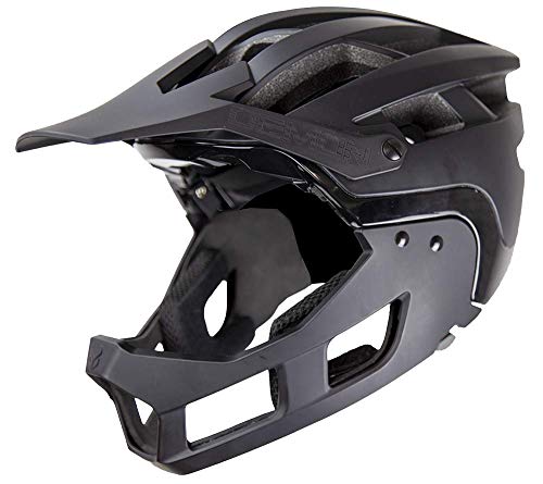 Demon United FR Link System Mountain Bike Helmet Fullface with Removable Chin Guard- Includes Head Cinch Adjuster and Padded Cheek Fit Kit