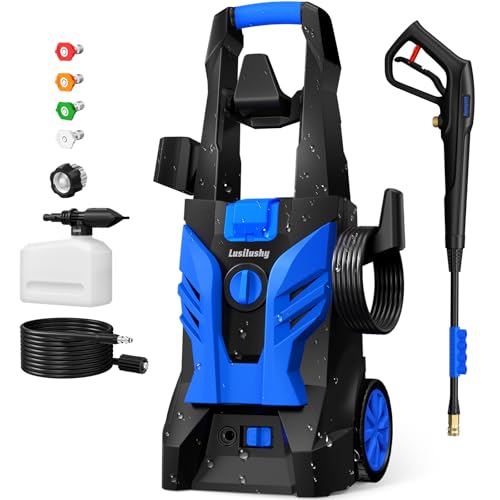 Electric Pressure Washer, 2.5 GPM Power Washer with 4 Nozzles and Foam Cannon, High Pressure Cleaning Machine for Cars, Driveways, Fences, Patios, Home Cleaning