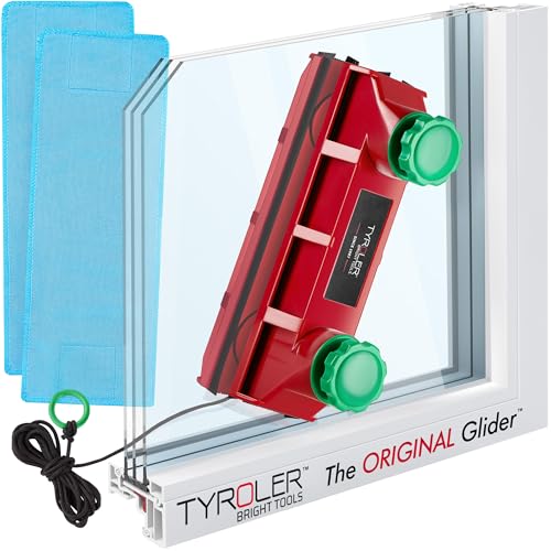 Tyroler Magnetic Window Cleaner Tool | The Glider D4 Double-Sided Window Cleaner Tool Fits Windows 0.1"-1.6" Thick | Magnet Window Cleaner | Magnetic Glass Cleaner | limpiador de ventanas magnetico