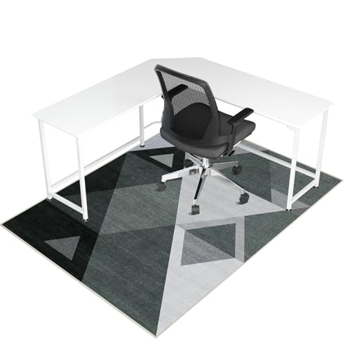 Office Chair Mat for Hardwood Floor & Tile Floor,48"X 60" Heavy Duty Desk Chair Mat for Hard Floors, Under Desk Rug for Rolling Computer Chair,Anti Slip,Low Pile Carpet Floor Protector-Triangle
