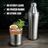 Elevated Craft Hybrid Cocktail Shaker - Premium Vacuum Insulated Stainless Steel Cocktail Shaker - Innovative Measuring System - Martini Shaker for the Home Bartender - 28oz Total Volume